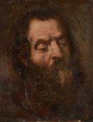 Follower of Rembrandt Head study Oil on panel 16.5cm x 13cm