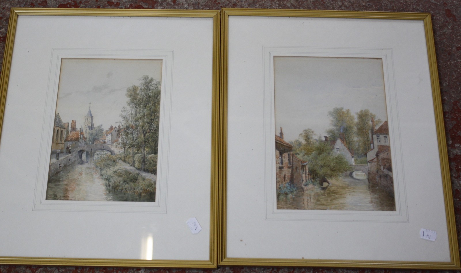 E..Solomons Two views of Bruges Watercolour, a pair One signed lower right 28cm x 19cm; And a - Image 2 of 2