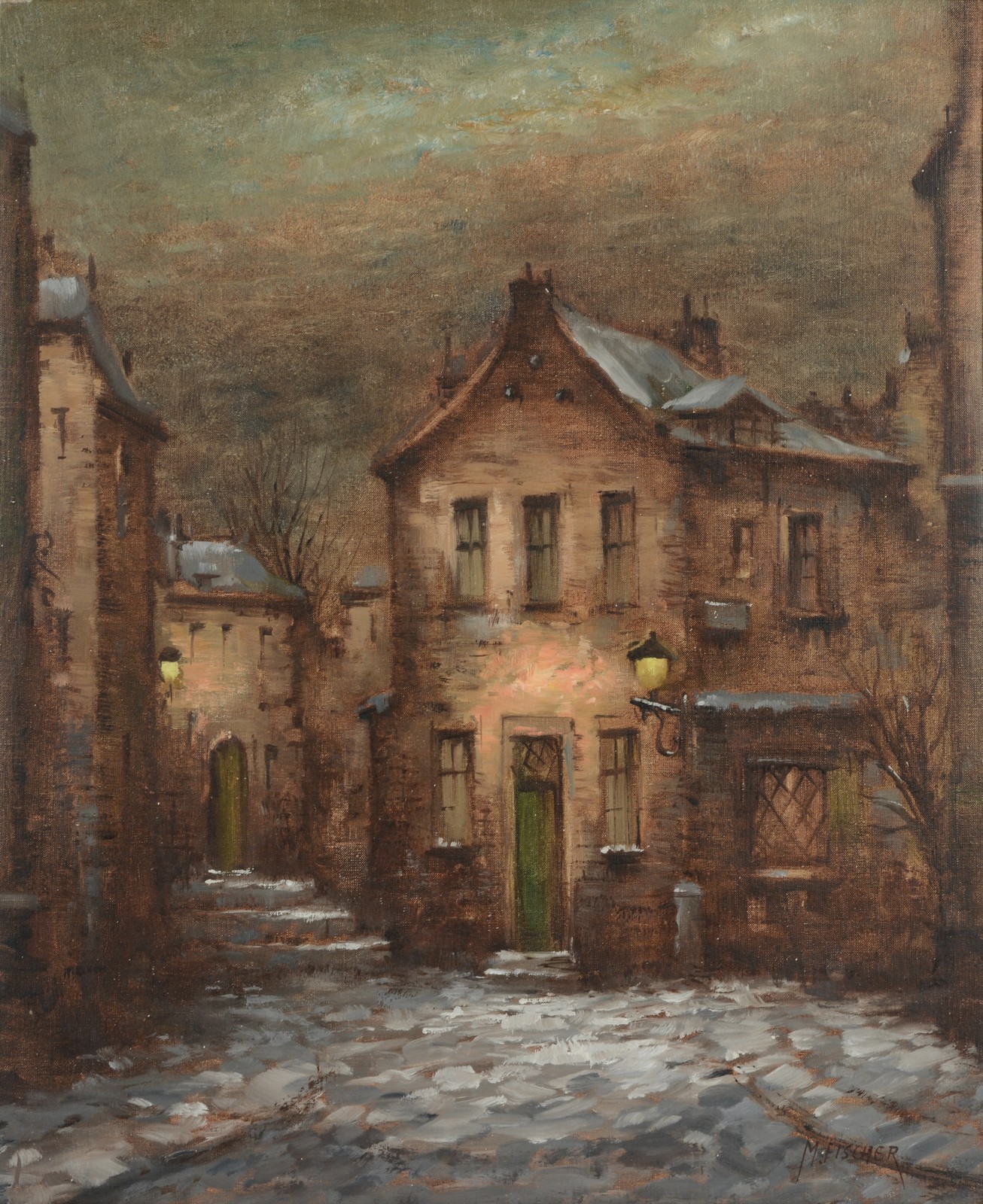 Michael Fischer (b.1945) A winter's evening Oil on canvas Signed lower right 61cm x 51cm