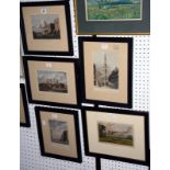 A set of twelve 19th Century prints of London Street views, 14cm x 20cm -12