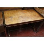 A Victorian birdseye maple writing/library table the rectangular top with rounded corners above