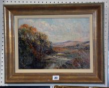 Mary Scott (20th Century) Duntocher Burn, above Duntiglennan Oil on canvas Unsigned 26cm x 36cm
