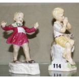 Royal Worcester figures 'January' no.3452 and 'June' no. 3456 -2