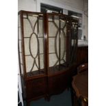 An Edwardian mahogany china display cabinet.