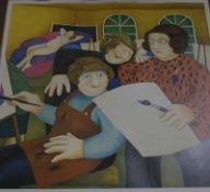 * After Beryl Cook (1926-2008) 'The Art Class' Coloured reproduction Signed in pencil lower right