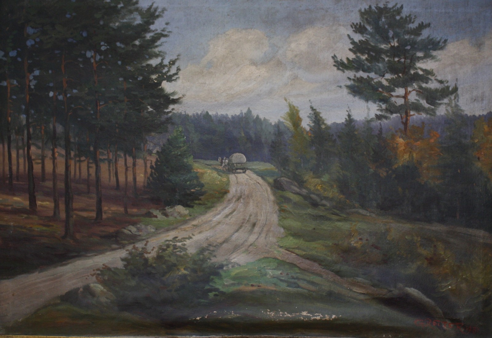 G.. Retter (20th Century) A wooded landscape Oil on canvas Signed lower right and dated 1931 66cm