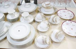 A quantity of Royal Doulton 'Berkshire' part dinner and tea service, Wedgwood 'Moss Rose' soup