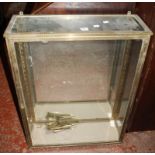 A brass framed and glazed hanging display cabinet 80cm high, 61cm wide Best Bid