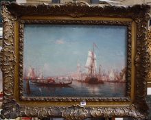 Alfredo Caldini (Italian, 20th Century) Venice canal scene Oil on canvas Signed lower right