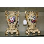 A pair of 19th Century Paris, Jacob Petit vases, 22.5cm high -2