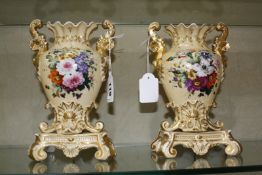 A pair of 19th Century Paris, Jacob Petit vases, 22.5cm high -2