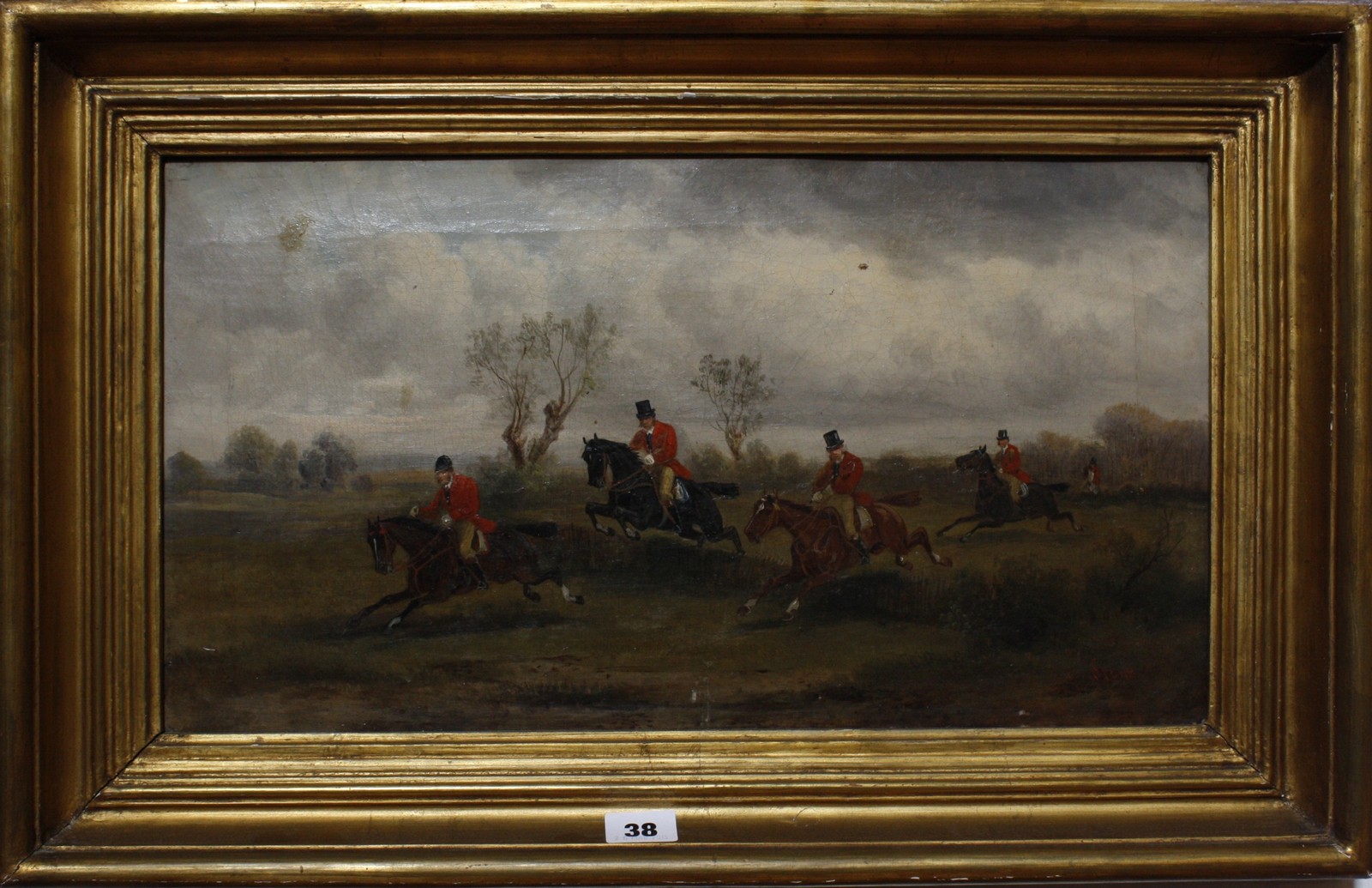 Attributed to Robert Stone (19th Century) The Hunt Oil on canvas, a pair Signed Stone 25.5cm x