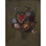 20th Century School Still life of flowers Oil on canvas Unsigned 64.3cm x 50cm