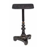 An ebonised and lacquered occasional table  , first quater 19th century and later, the rectangular