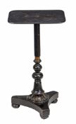 An ebonised and lacquered occasional table  , first quater 19th century and later, the rectangular