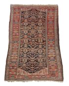 A Northwest Persian long runner,   circa 1880,  the blue field with overall polychrome flowerheads