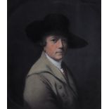 After Joseph Wright of Derby (1734-1797)  A Portrait of the Artist  Pastel  44 x 39 cm. (17 1/4 x