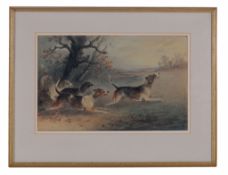 Edward Robert Smythe (1810-1899)   Four Hunting scenes  Coloured chalks on paper Each c.29 x 46 cm.