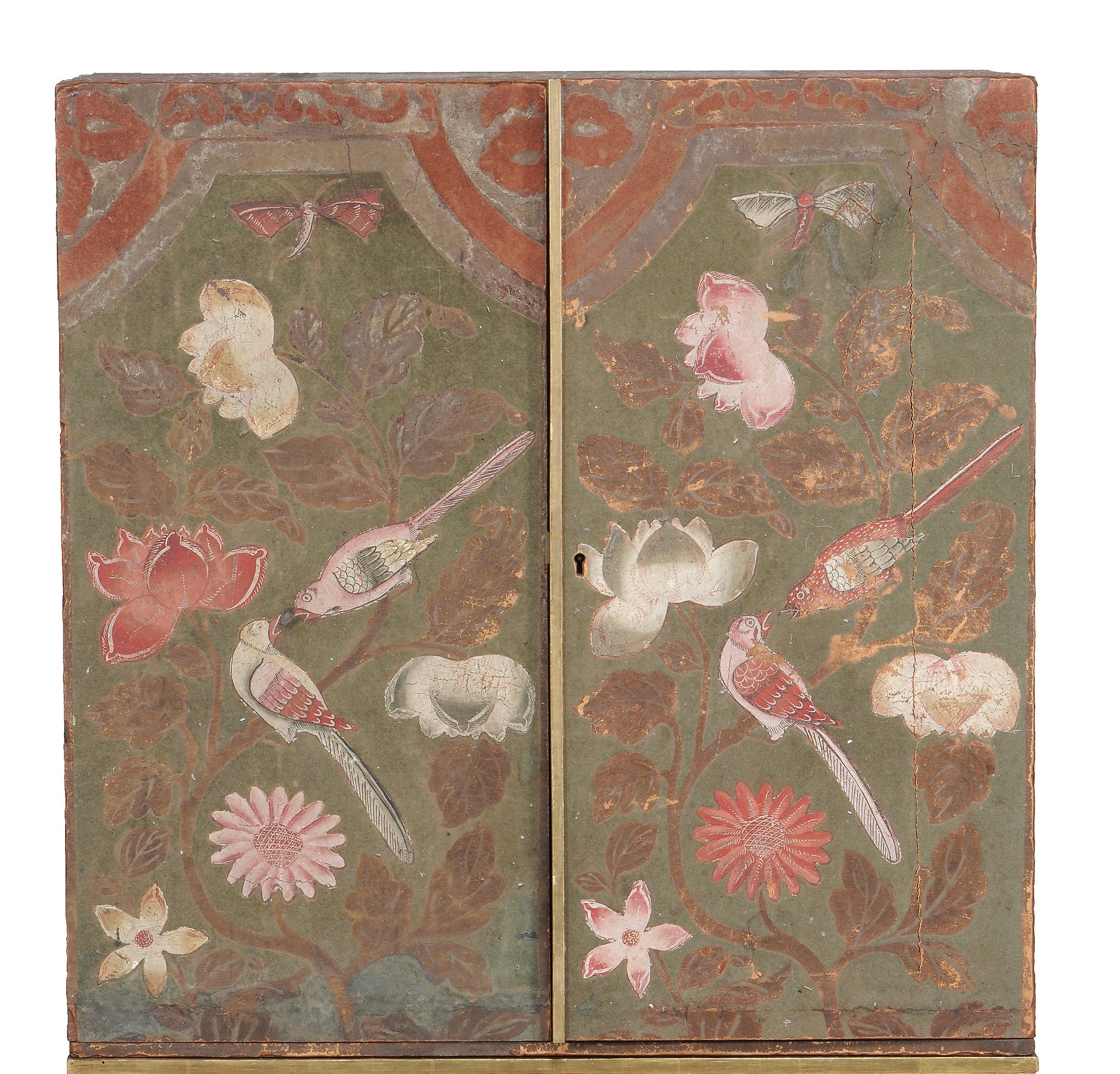 A pair of Chinoiserie cabinets on giltwood stands,   the stands 19th century , each cabinet - Image 3 of 4