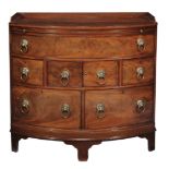 A Regency and later mahogany chest  , of bowfront outline  with a three quarter gallery  and