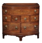 A Regency and later mahogany chest  , of bowfront outline  with a three quarter gallery  and