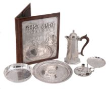 A small collection of silver,   comprising: a George III small circular chamber candlestick, maker'