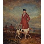 After Ben Marshall (1768-1835) A portrait of Thomas Hinton Esq., M.F.H., with a hound Oil on panel