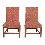 A pair of George III mahogany framed chairs  , circa 1770, with tapestry upholstered backs and