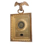 An Austrian gilt 'picture frame' wall clock, early 19th century,   the rectangular gong striking