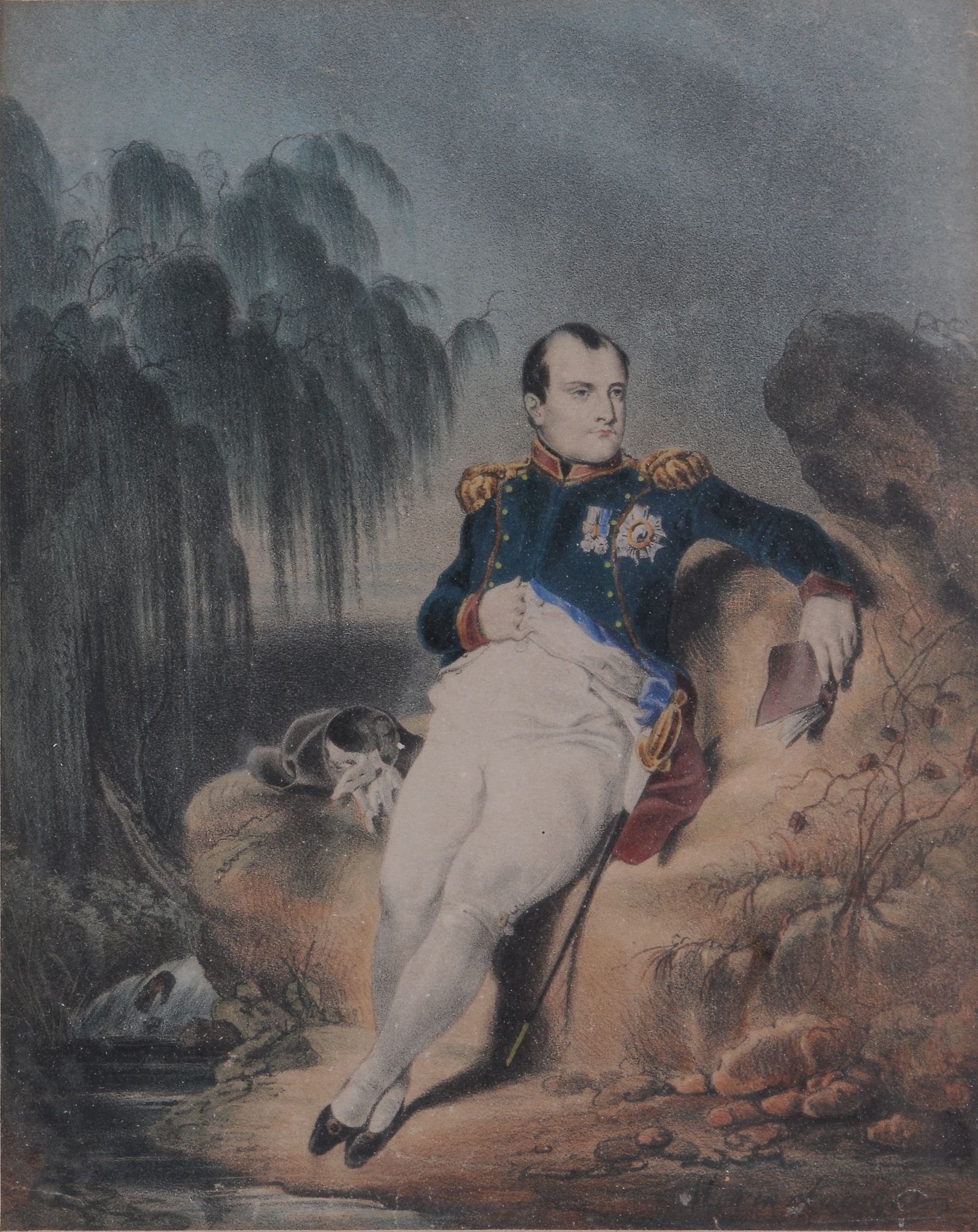 A pair of caricature profile portraits thought to be of Napoleon,   together with three related - Image 2 of 11