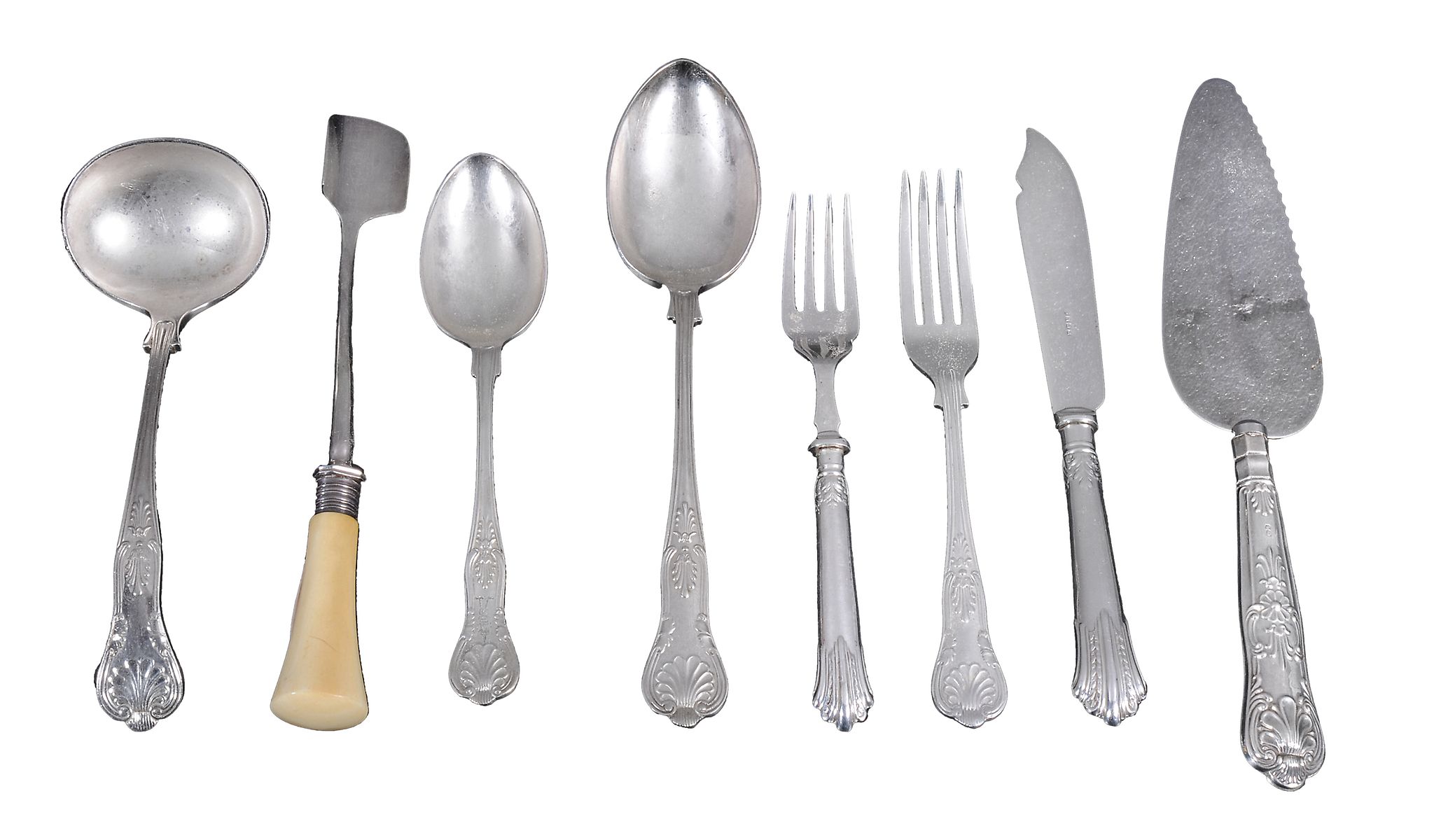 A silver plated King's pattern table service,   20th century, comprising: Twelve table forks Twelve