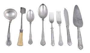 A silver plated King's pattern table service,   20th century, comprising: Twelve table forks Twelve