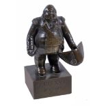 A French patinated bronze caricature model of King Louis XVIII  , the rectangular base inscribed