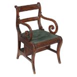 A Regency mahogany metamorphic library armchair  , circa 1815, in the manner of Morgan and Sanders,