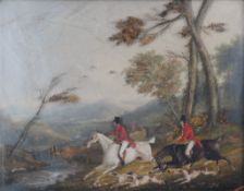 Attributed to George Henry Laporte (1799-1873) Hunting scene A framed and glazed diorama 39 x 49