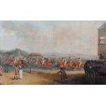 After Henry Bernard Chalon (1770-1849) Racing scene Coloured engraving  52 x 85 cm. (20 1/2 x 33 1/