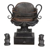 A George III cast iron urn pattern fire basket  , circa 1780,  with entwined snake handles and