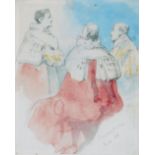 George Jones, R.A. (1786-1869)  The Coronation of George IV  Watercolour and pencil  11 x 9 cm. (4