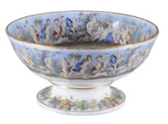 A Staffordshire pottery punchbowl of F. &  R. Pratt type  , mid 19th century,  printed  with