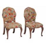 A pair of George III mahogany salon chairs  , circa 1770, the tapestry upholsterd and padded oval