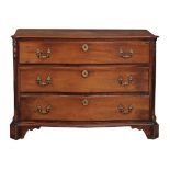 A George III mahogany serpentine fronted commode  , circa 1800, probably Channel Islands, with