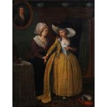 Dutch School (18th century)  A lady and her maid  Oil on canvas  58 x 48 cm. (22 3/4 x 18 7/8 in)