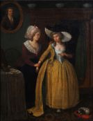 Dutch School (18th century)  A lady and her maid  Oil on canvas  58 x 48 cm. (22 3/4 x 18 7/8 in)