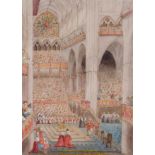Walter Sneyd (1809-1888)  The Coronation of Queen Victoria, Westminster Abbey  Watercolour  20 x 15