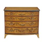 (178)   A Regency painted satinwood bowfront chest of drawers,   circa 1815, the painted finish