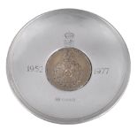 A silver jubilee Crown Dish by Roberts  &  Dore Ltd,   London 1977 (jubilee mark), engraved ER