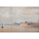 John Ward of Hull (1798-1849)  The Block House, the Citadel, Hull  Watercolour  24.5 x 37 cm. (9 5/