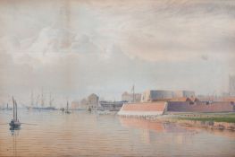 John Ward of Hull (1798-1849)  The Block House, the Citadel, Hull  Watercolour  24.5 x 37 cm. (9 5/