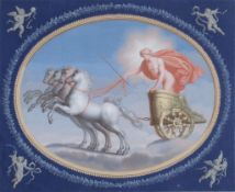 Continental School (19th century)  Classical maiden in chariot  Gouache and watercolour, in