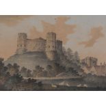 James Lambert of Lewes (1725-1788)  West View of Lewes Castle Watercolour on paper Signed and dated